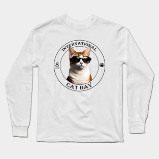 International Cat Day Gift, Cat Lovers Long Sleeve T-Shirt